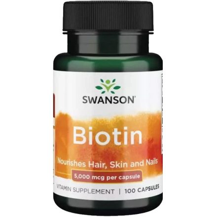 Biotin 5000mcg B7-vitamin 100 kapszula Swanson 