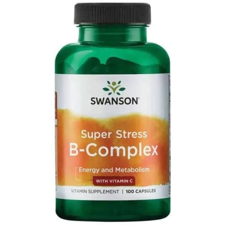 Swanson B-Complex Super Stress C-vitaminnal 100 kapszula  