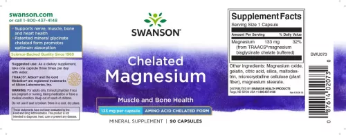 Swanson Magnézium-biszglicinát 133 mg  90 kapszula