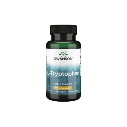 L-Tryptophan 500mg, Alvás idegrendszer (az 5HTP előanyaga) 60 kapszula Swanson 