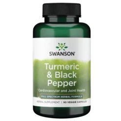  Swanson Turmeric & Black Pepper Kurkuma & Feketebors 90 db Veg kapszula