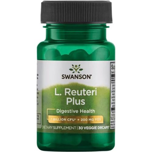 Swanson Lactobacillus Reuteri Plus 3 féle Probiotikum + Prebiotikum 30 kapszula