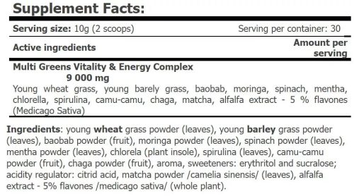 AMIX Nutrition - GreenDay® ProVEGAN MultiGreens Vitality&Energy orange 300g - Superfood por