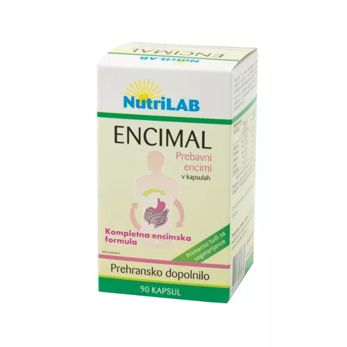 NutriLab Encimal emésztőenzim-komplex 5 féle emésztőenzimmel – 90 kapszula