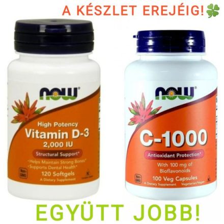 D3 2000 vitamin + C1000 kapszula Duo pack  Now Foods