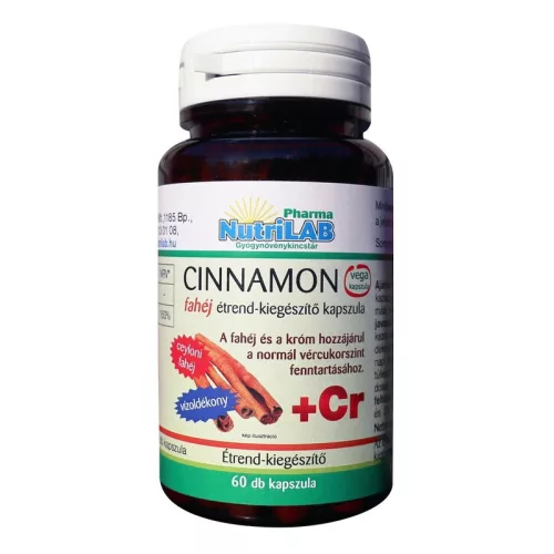 NutriLAB Cinnamon fahéj+ Króm 60 kapszula