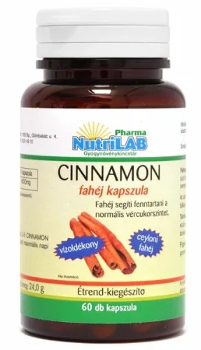 NutriLAB Cinnamon fahéj 60 db kapszula