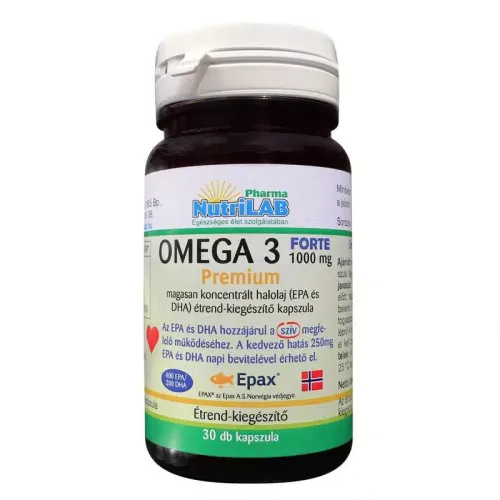 NutriLAB Omega 3 1000 mg Prémium halolaj 30 kapszula