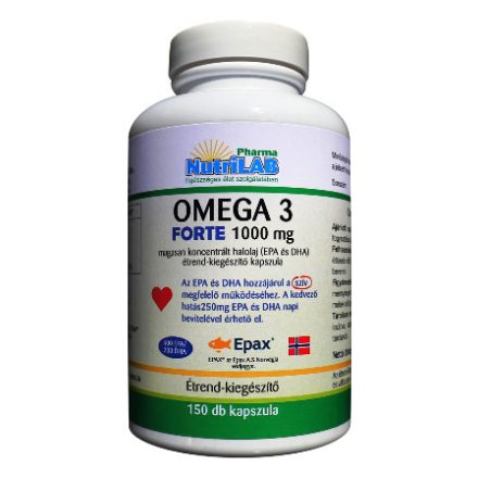NutriLAB Norvég Premium OMEGA 3 Halolaj Forte 1000 mg 150 lágyzselatin kapszula 