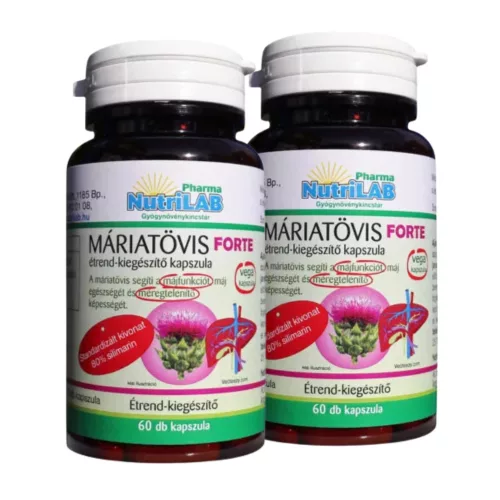 NutriLAB Máriatövis forte 375mg 2x1 doboz DUO pack 2x60 kapszula Silimarin csomagban olcsóbb!