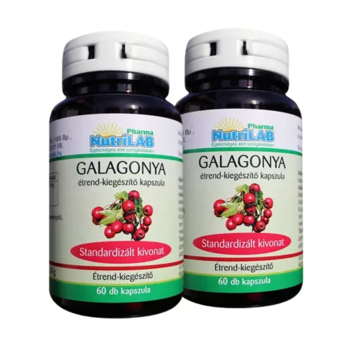 NutriLAB Galagonya Forte 300mg 2x1 doboz DUO pack 2x60 kapszula csomagban olcsóbb!