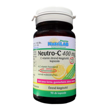 NutriLAB NEUTRO-C-vitamin 400 mg  gyomorkímélő vega 90x