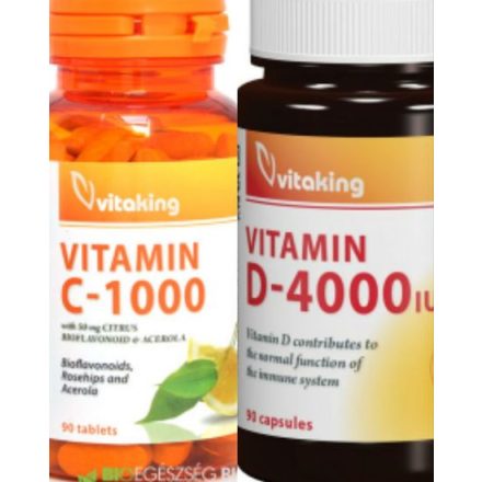 C 1000 tabletta + D3 4000 Immun duo pack Vitaking
