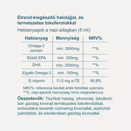 Vitaking Omega 3 halolaj (triglicerid) magas DHA tartalommal 150ml