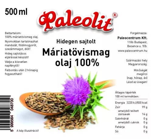 Paleolit Máriatövismag olaj 100% 500ml hidegen sajtolt 