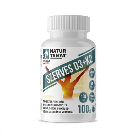 Natur Tanya® Szerves D3 és K2-vitamin. 4000NE bioaktív D3-vitamin, természetes menakinon-7 és E-vitamin 100db