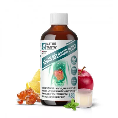 Natur Tanya VEGÁN BÉLRADÍR PLUSZ 3x1 db TRIO pack (prebiotikus rostok citromfűvel, Bélflóra, emésztés) 3x480 ml csomagban olcsóbb!