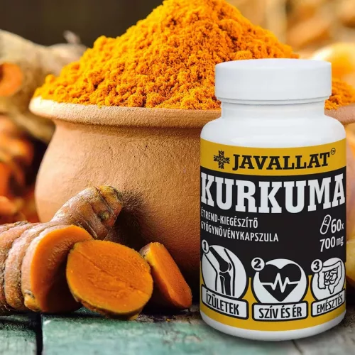 Javallat Kurkuma étrend-kiegészítő gyógynövénykapszula - 60 db