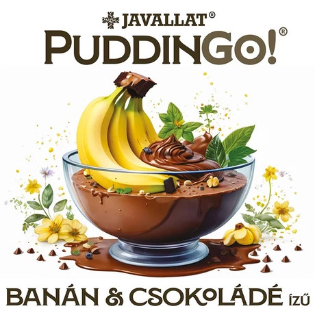PuddinGo!® Banán és csokoládé ízű étrend-kiegészítő pudingpor 360g