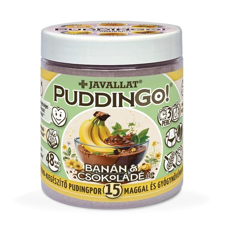 PuddinGo!® Banán és csokoládé ízű étrend-kiegészítő pudingpor 360g