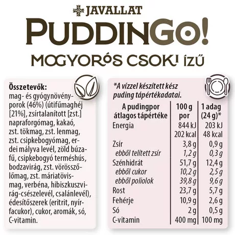 PuddinGo!® Mogyorós csoki ízű étrend-kiegészítő pudingpor 360g