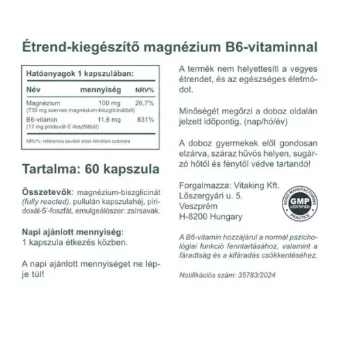 Vitaking B6-vitamin (P5P) 11,6mg 60 db kapszula