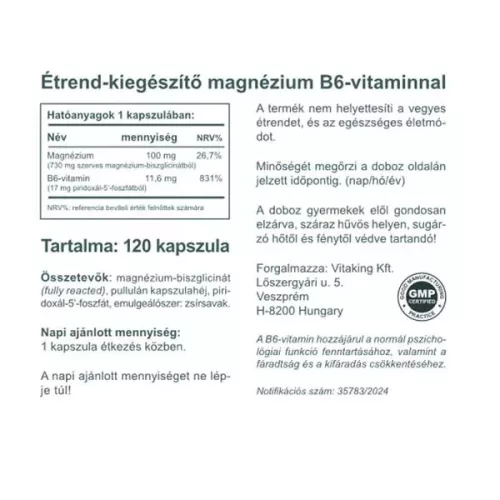 Vitaking B6-vitamin (P5P) 11,6mg 120 db kapszula