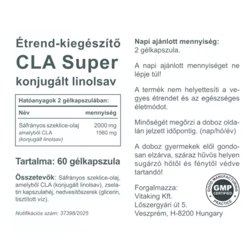 Vitaking CLA Super - konjugált linolsav 60 lágyzselatin 