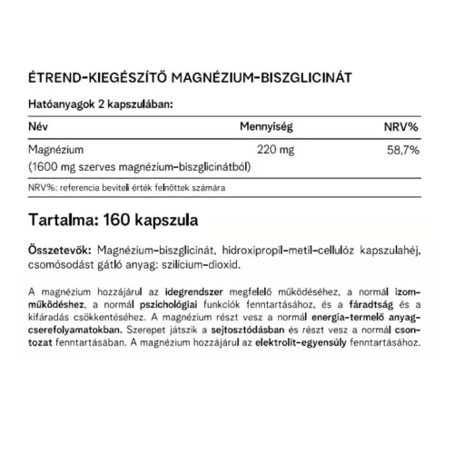 Vitaking Szerves Magnézium Biszglicinát 160 vegán kapszula