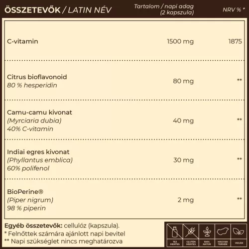 Myrobalan Vita - C - 1500 mg C vitamin gyógynövény kivonatokkal 60 db kapszula 