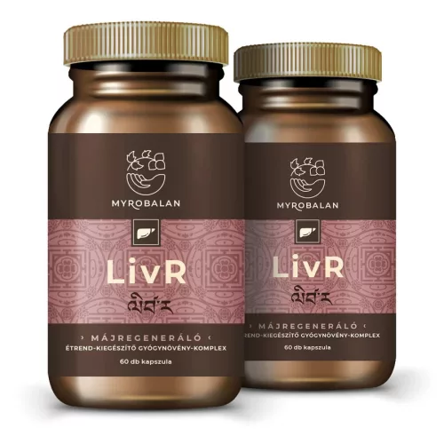Myrobalan LivR 2x1 doboz DUO pack májregeneráló gyógynövény komplex 2x60 kapszula - csomagban olcsóbb!