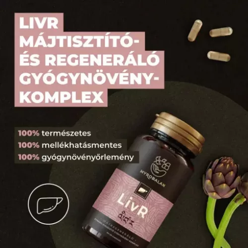 Myrobalan LivR 2x1 doboz DUO pack májregeneráló gyógynövény komplex 2x60 kapszula - csomagban olcsóbb!