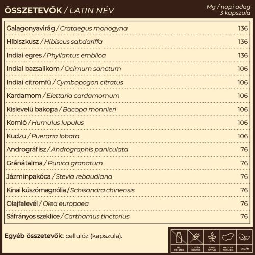 Myrobalan ShiVa vérnyomáscsökkentő gyógynövény-komplex 60 db vegán kapszula 