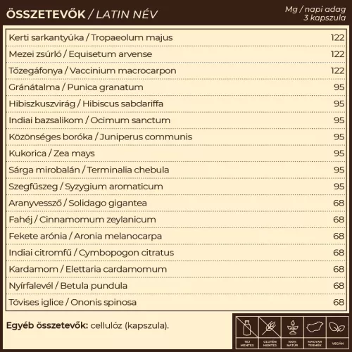 Myrobalan UriDag húgyúti fertőzések elleni gyógynövény komplex 60 kapszula