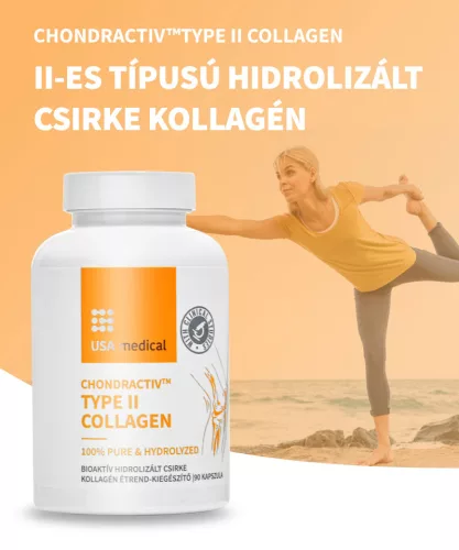 USA medical ChondrActiv Type II Collagen Csirkeporc kollagén (UC II-es típusú) 90 db kapszula