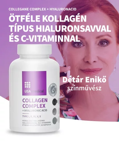USA medical Collagen Komplex kapszula 5 kollagén típussal és Hialuronnal 60 db kapszula