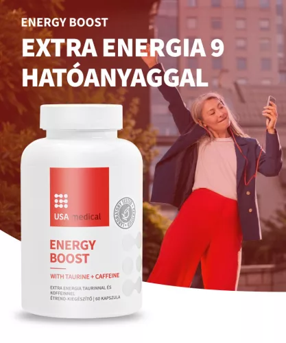 USA Medical Energy Boost taurinnal és koffeinnel kapszula 60 db kapszula 