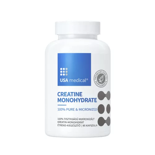 USA medical Creatine Monohydrate 100% mikronizált kreatin-monohidrát 90 db kapszula