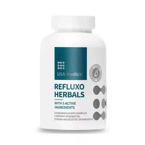USA medical Refluxo Herbals Gyomornyugtató kompex 5 növényi kivonattal 60 db kapszula