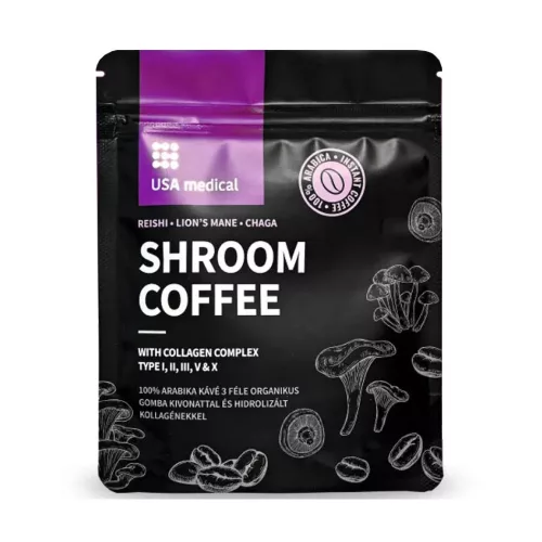 USA medical Shroom Coffee Gomba kávé kollagénnel és 100% arabikával 102 g