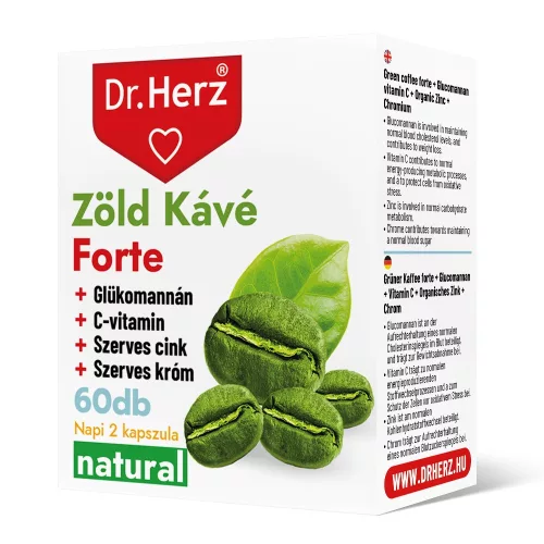 Dr. Herz Zöld Kávé Forte + C-vitamin+Glükomannán 60 kapszula 