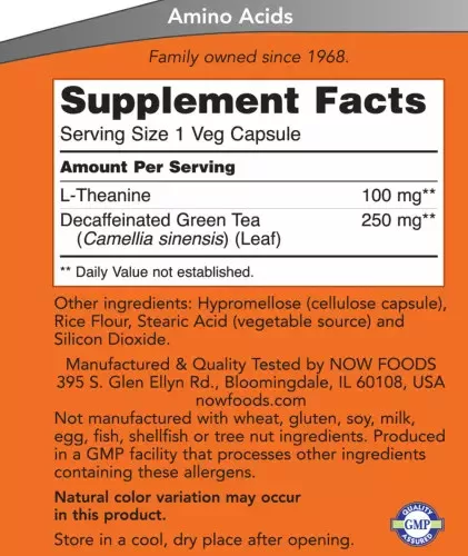 Now Foods L-Theanin 100 mg 90 db vegán kapszula