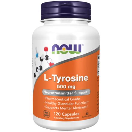 L-Tyrosine 500 mg Tirozin 120 kapszula Now Foods