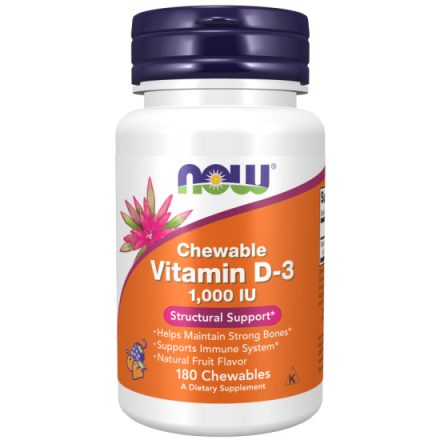 D-3 1000 IU 180 rágótabletta D3 vitamin Now Foods