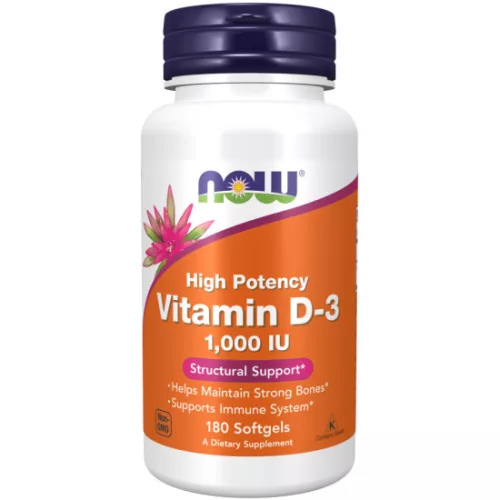 Now Foods D-3 1000 IU 180 db lágyzselatin kapszula D3 vitamin 