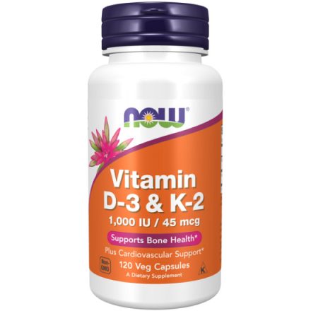 D-3 + K-2 vitamin 120 kapszula D3K2  Now Foods
