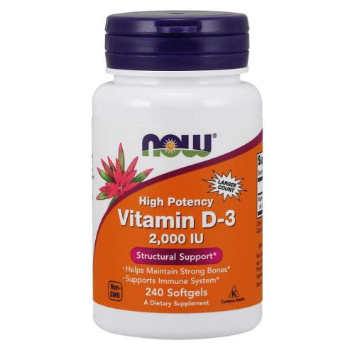 Now Foods D3-vitamin 2000 IU 240 lágyzselatin kapszula