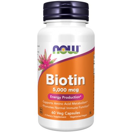 Biotin 5000 mcg - 60 Veg Capsules Now Foods