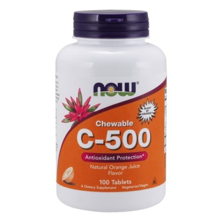 C vitamin 500mg Narancs rágó C 500 100 kapszula Now Foods