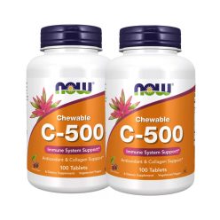  Now Foods C-vitamin 500mg Cherry 2x1 doboz, 2x100 rágótabletta cherry-erdei gyümölcs - csomagban olcsóbb!